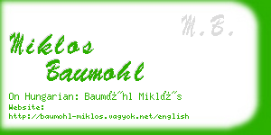 miklos baumohl business card